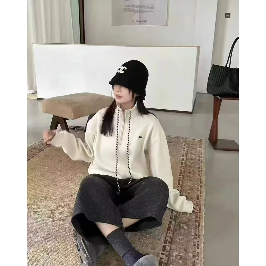 Miss na 9303 韩系质感羊绒抓绒百搭显瘦上衣