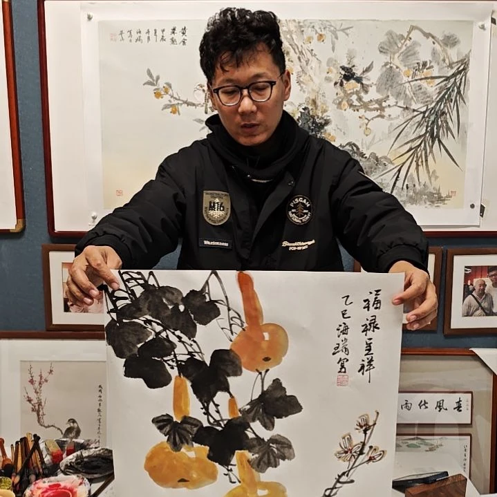 国画贾海瑞老师现场定制