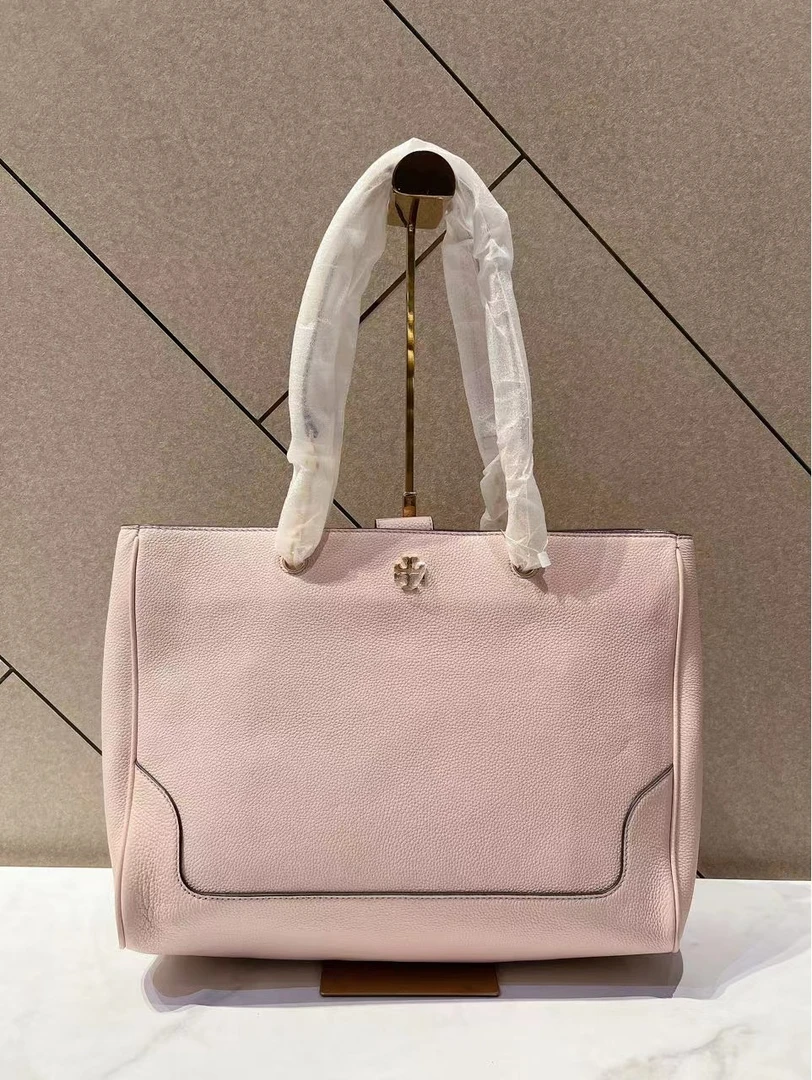 未使用 TORY BURCH/汤丽柏琦 帝爵鹏哥直播专享/TB粉色荔枝纹托特