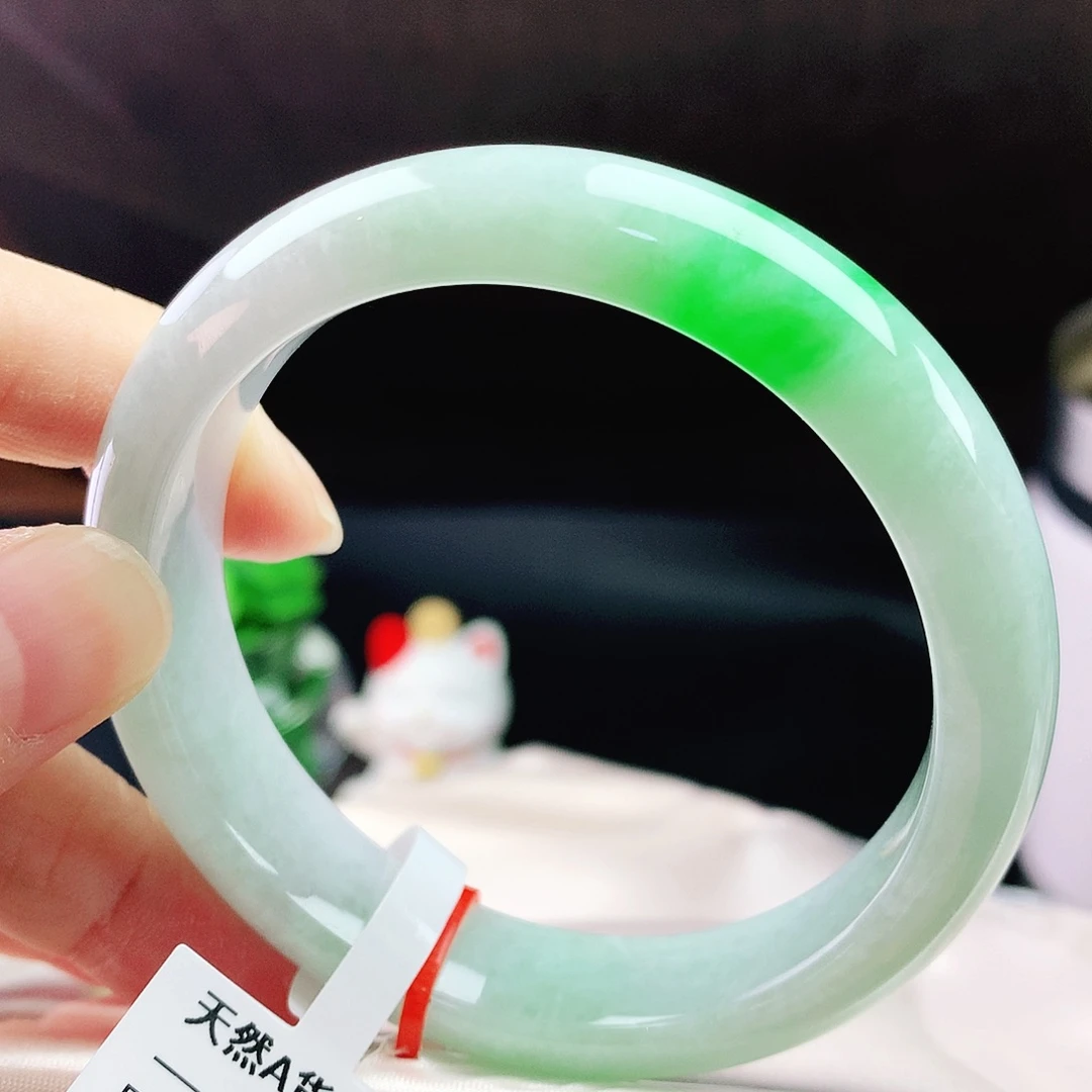 未镶嵌手镯翡翠55白底青