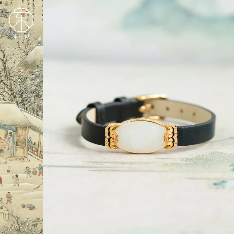 东方俪DOFUNLY【观岳阳】和田玉手牌表带18K金设计款WYBD浮岚