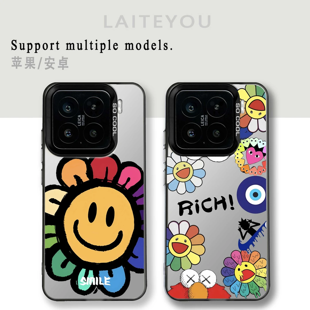 潮牌风适用小米15华为oppo苹果vivo简约个性卡通手机壳超薄防摔
