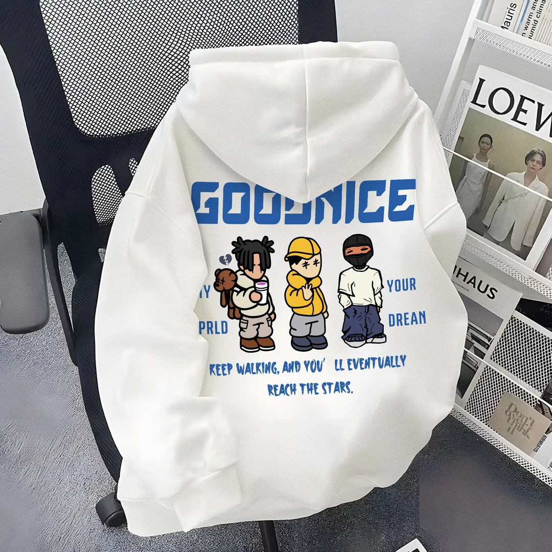 国潮牌连帽卫衣女男装秋冬美式重磅宽松oversize加绒情侣帽衫外套