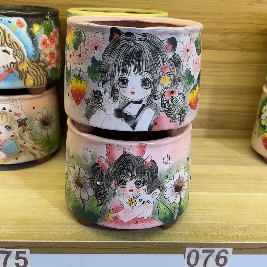 景德镇陶瓷花盆口12.5高11布*