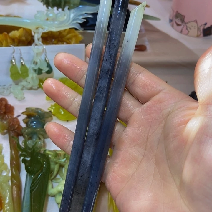 蛇纹石玉发簪未镶嵌I****