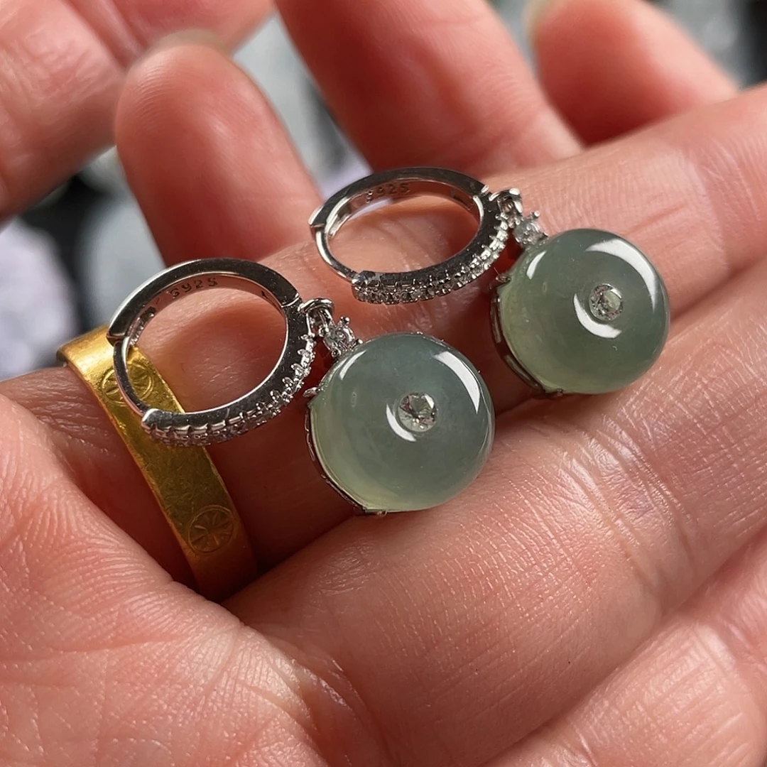 翡翠银S925镶嵌吊坠(不含链)