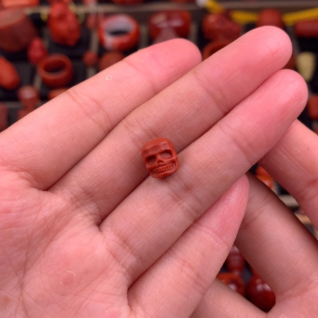 南红玛瑙未镶嵌骷髅头7+