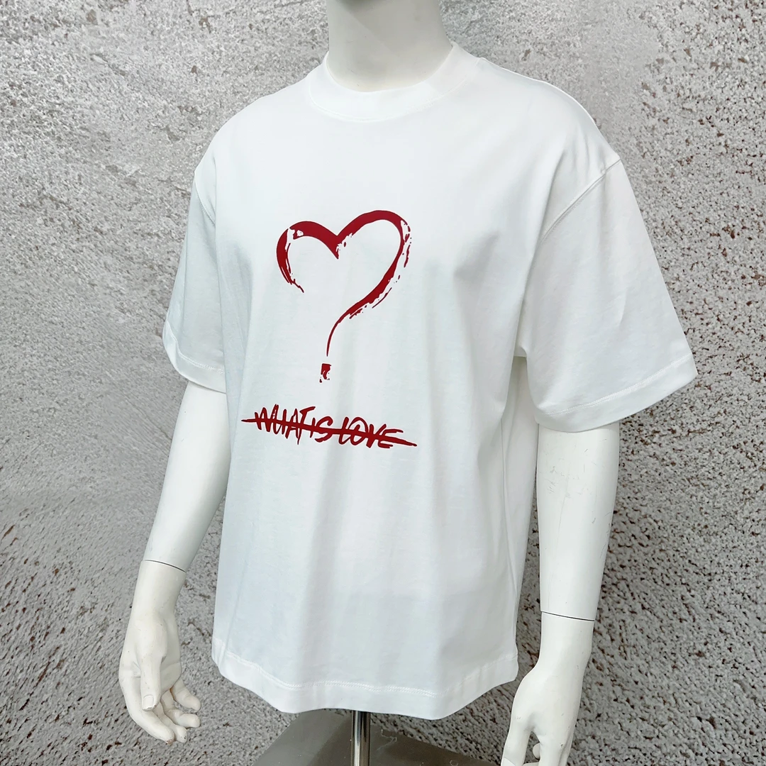 【18号链接】磨破情侣爱心- -320克重磅短袖