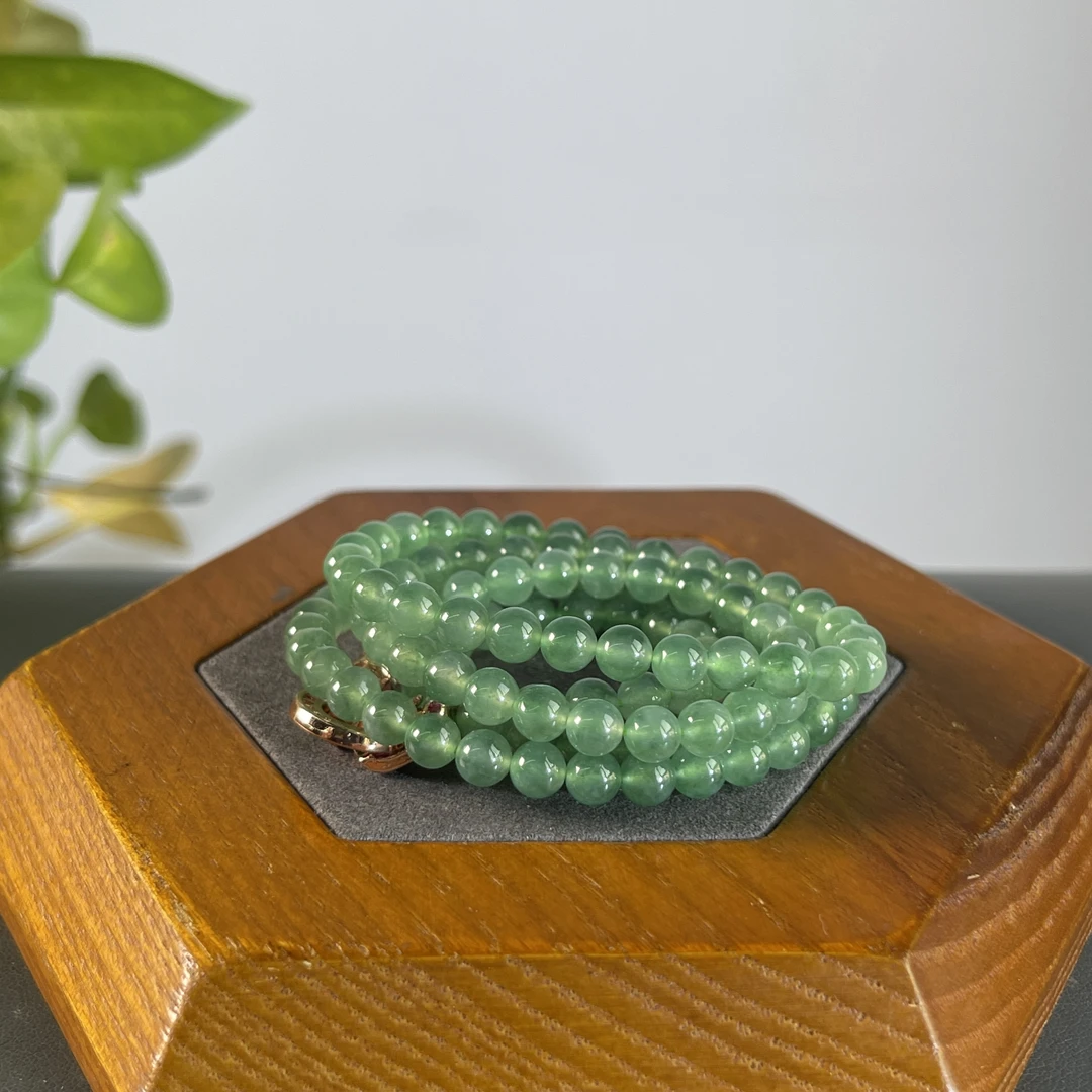 JXZC13-167 天然缅甸A货翡翠 翡翠珠链（含配饰）