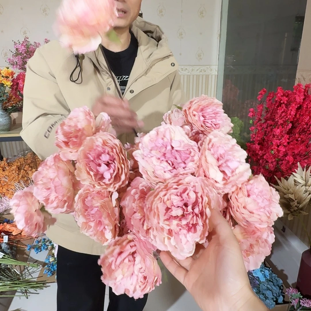 粉色单头牡丹20枝装