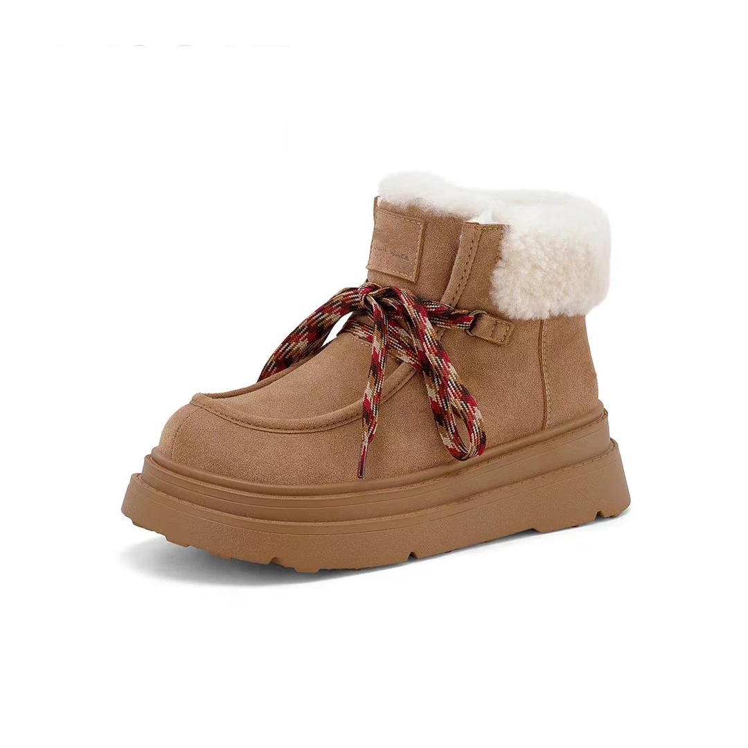 休闲系带雪地靴时尚加绒加厚短筒保暖棉鞋SS2412203J20