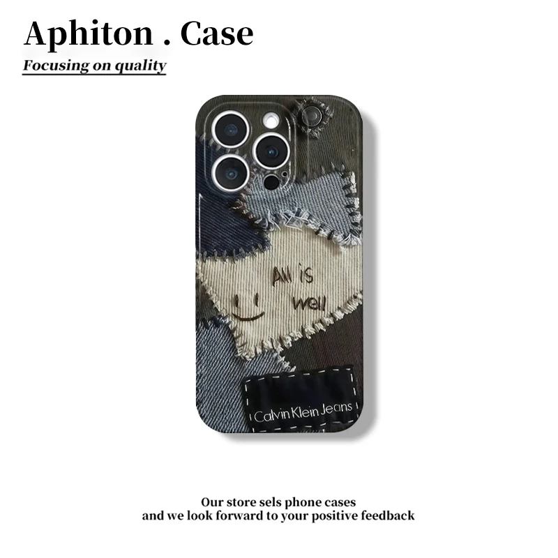 奥菲顿个性拼接牛仔适用苹果17/16菲林硬手机壳华为vivoppo小米15