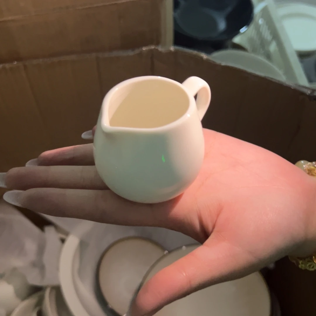 新骨瓷286瑕疵慎拍暖白小鸟壶