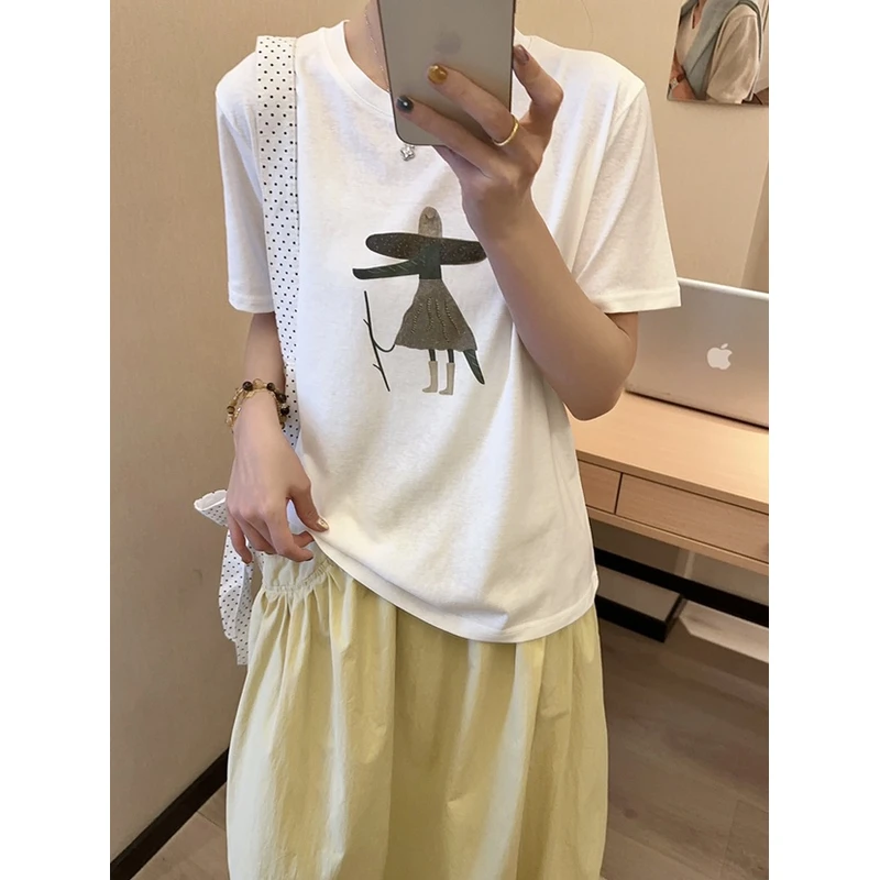 0256【夏季新款】前印长嘴稻草人休闲百搭圆领T恤（8132）