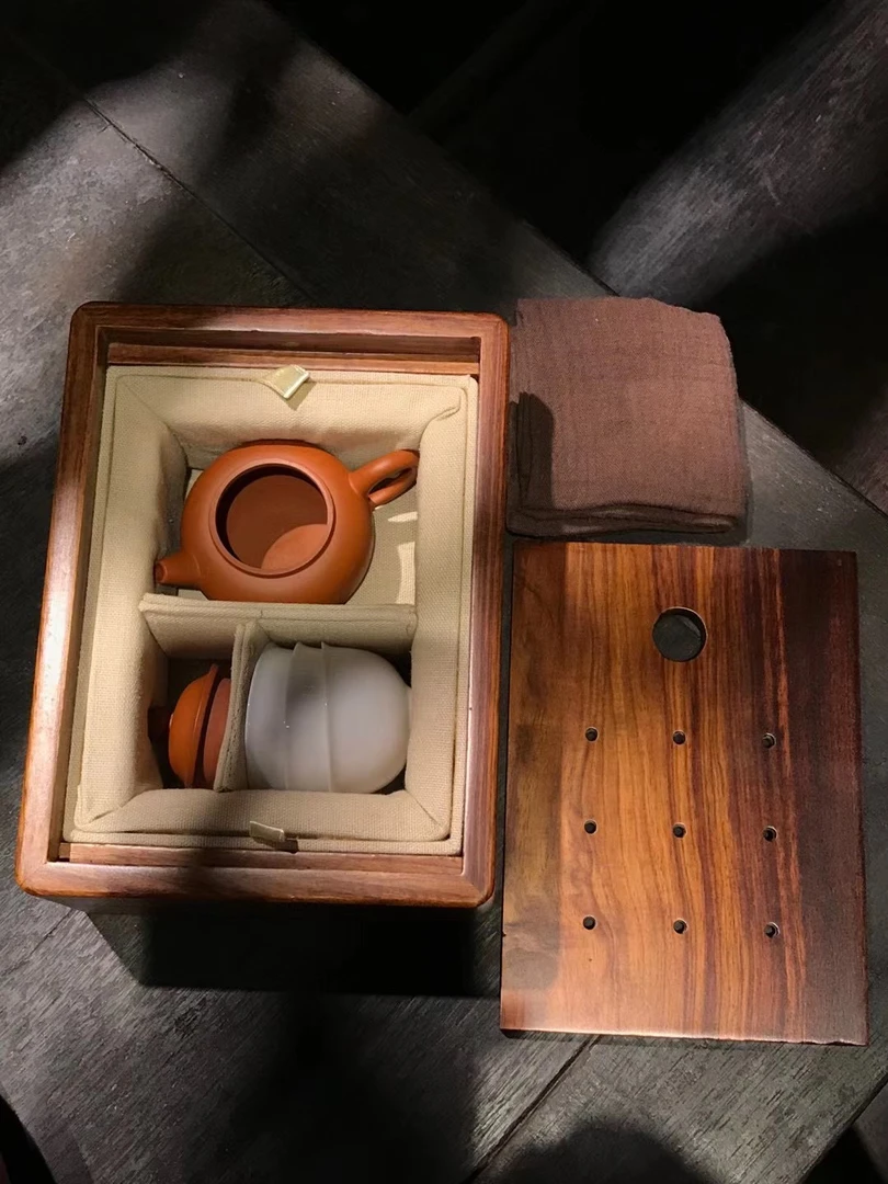 户外旅行茶具（壶需要自己买）紫砂壶收纳盒实木制作
