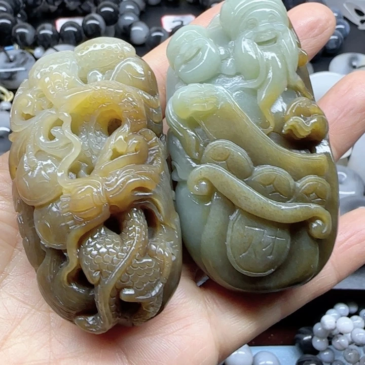 阿***益把件原石视频路路通