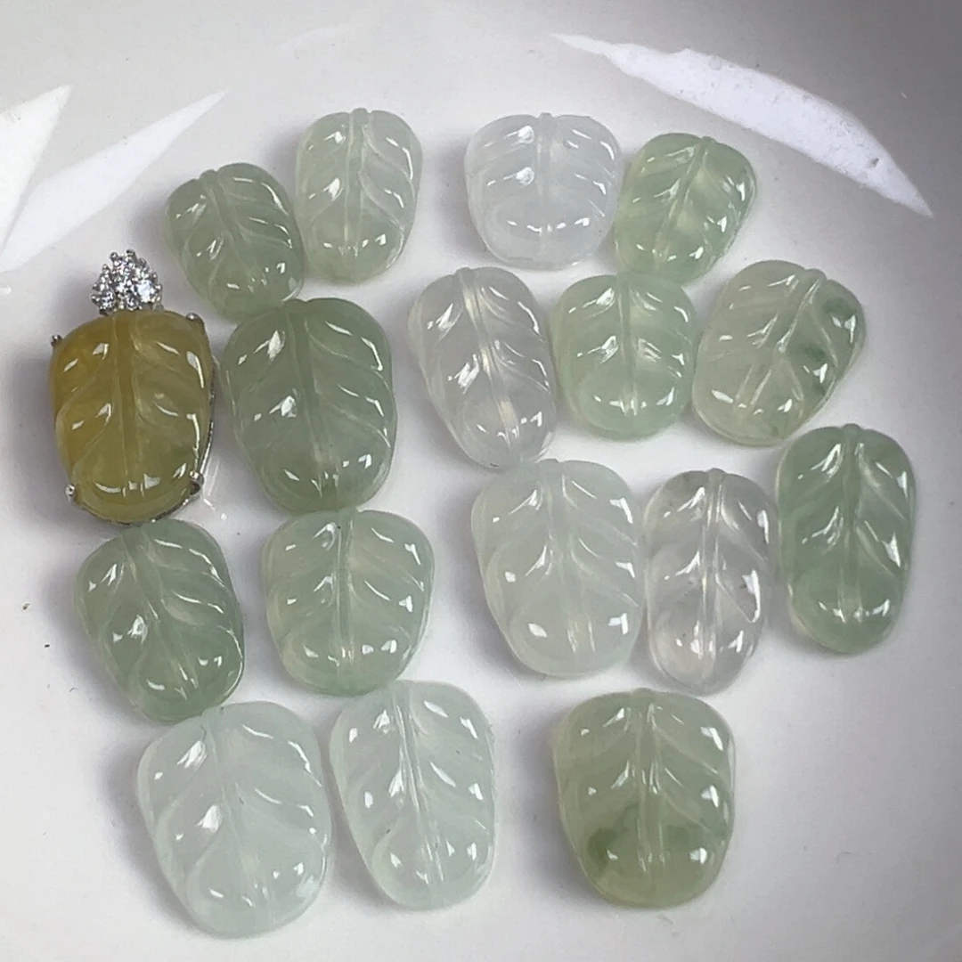 翡翠散珠翡翠叶子一个可挑