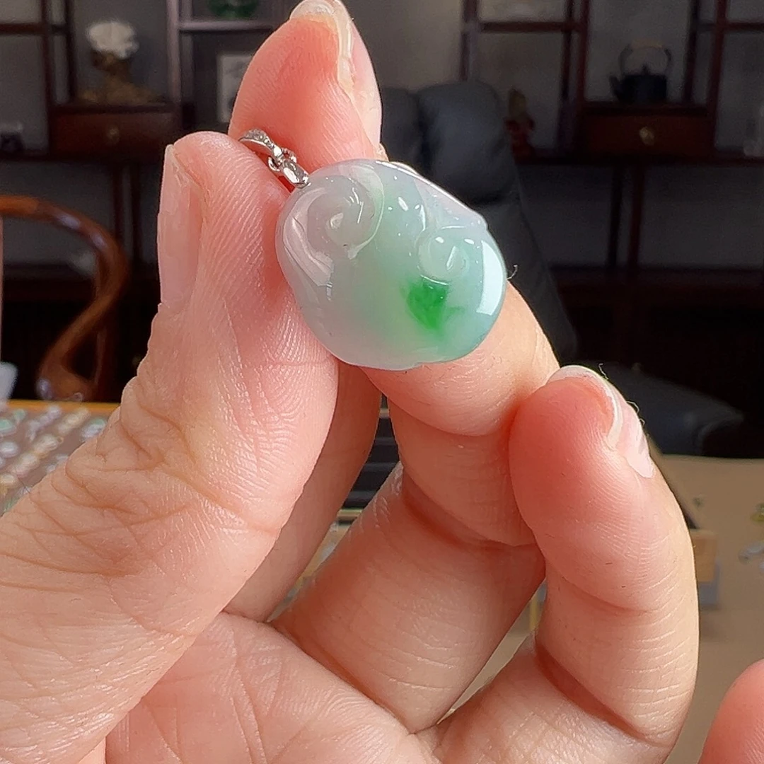 翡翠银S925镶嵌颈饰吊坠41