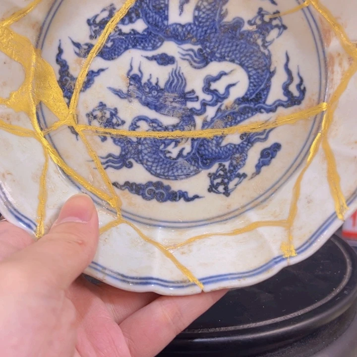 青花修复件陶瓷主人杯
