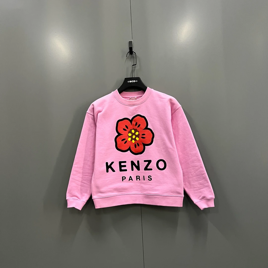 95新 KENZO/肯佐 tt5 粉色花卉印花卫衣 XS码/95新/020922
