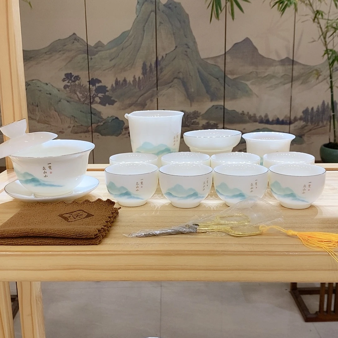 【墨城】羊脂玉瓷一览众山小15头