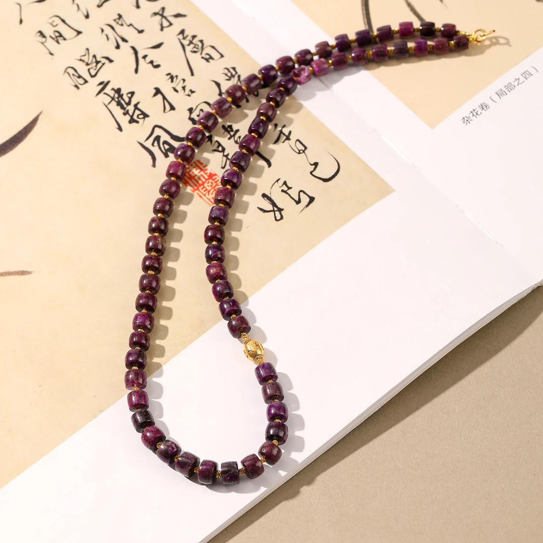 一了个卜【醉日】舒俱来皇家紫舒俱来diy桶珠项链