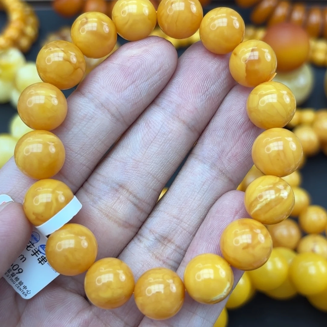 琥珀未镶嵌手链蜜蜡