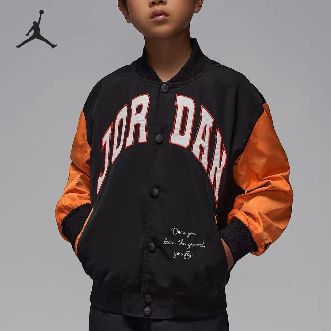【官方旗舰】AIR JORDAN童装门店25年扣碎系列秀款篮球棒球外套F016