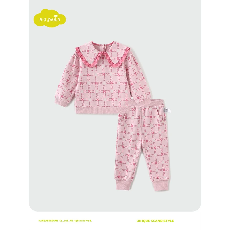 moimoln小云朵童装春季新女童套装女宝宝上衣裤子两件套