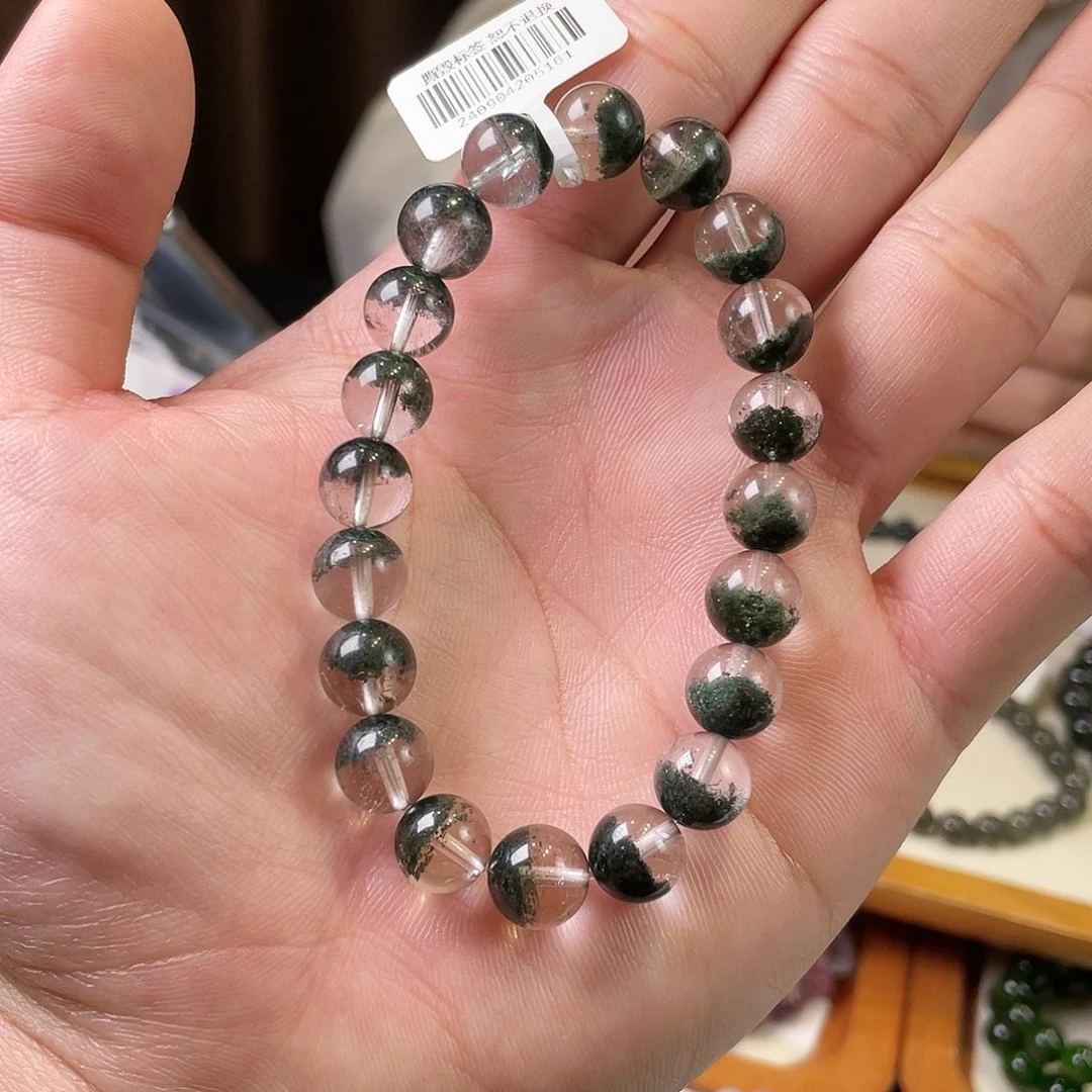 水晶手串未镶嵌半盆绿幽灵B9.6mm