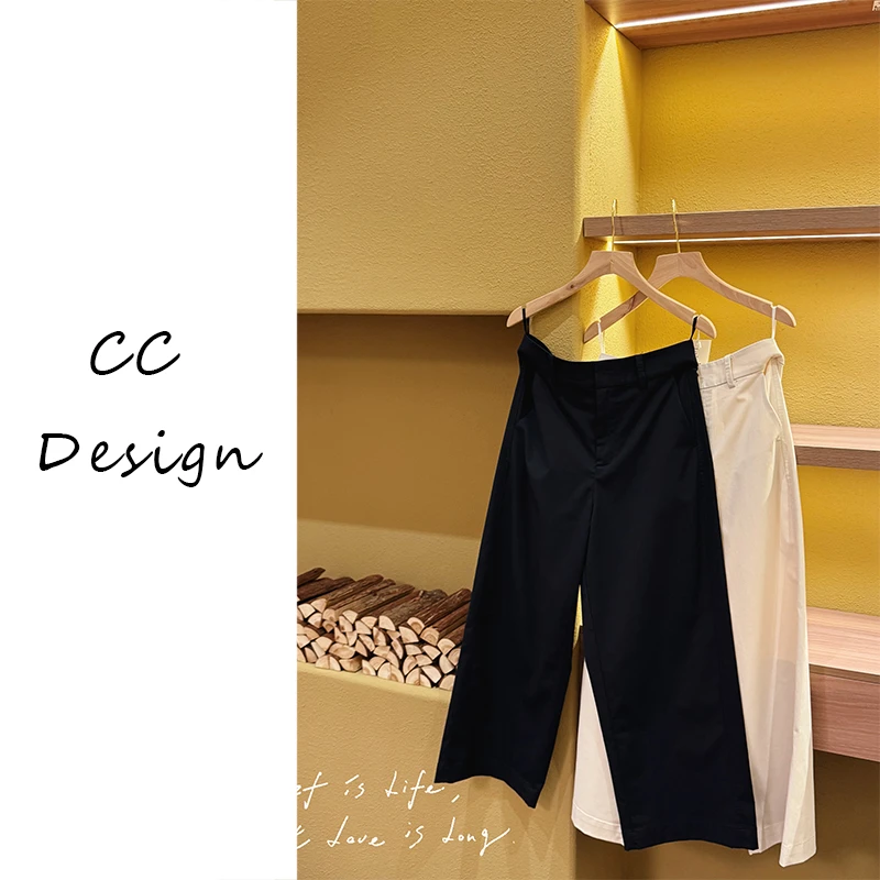 CAICAI-【街头焦点】春夏亚麻时尚百搭高腰显瘦百搭直筒裤女093051