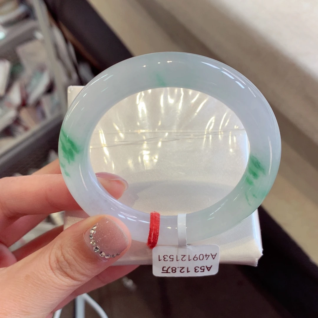 翡翠手镯未镶嵌19圆条77