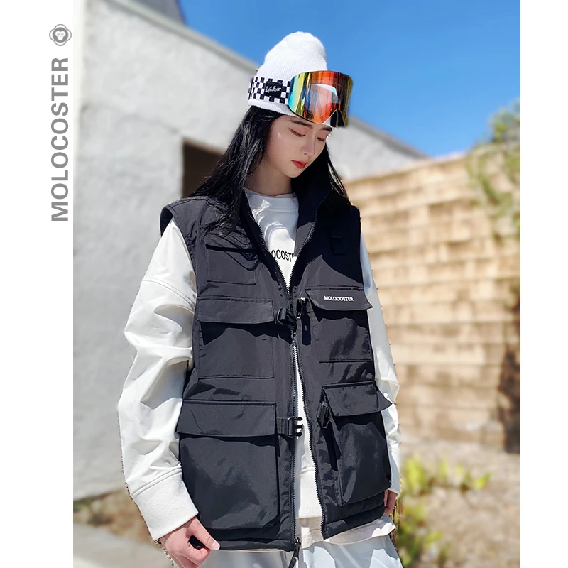 【嘉千专属】Molocoster西猿滑雪服男女棋盘格3M棉保暖双面穿马甲
