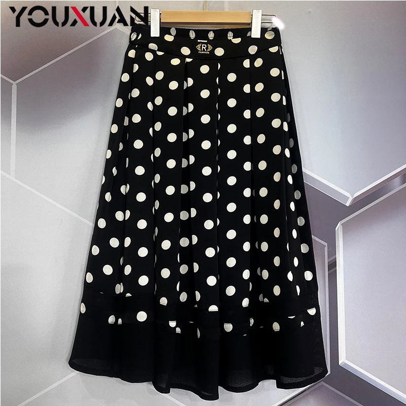 2025爆款显瘦松紧腰大摆中长款夏季日常百搭女士A字半身裙63637