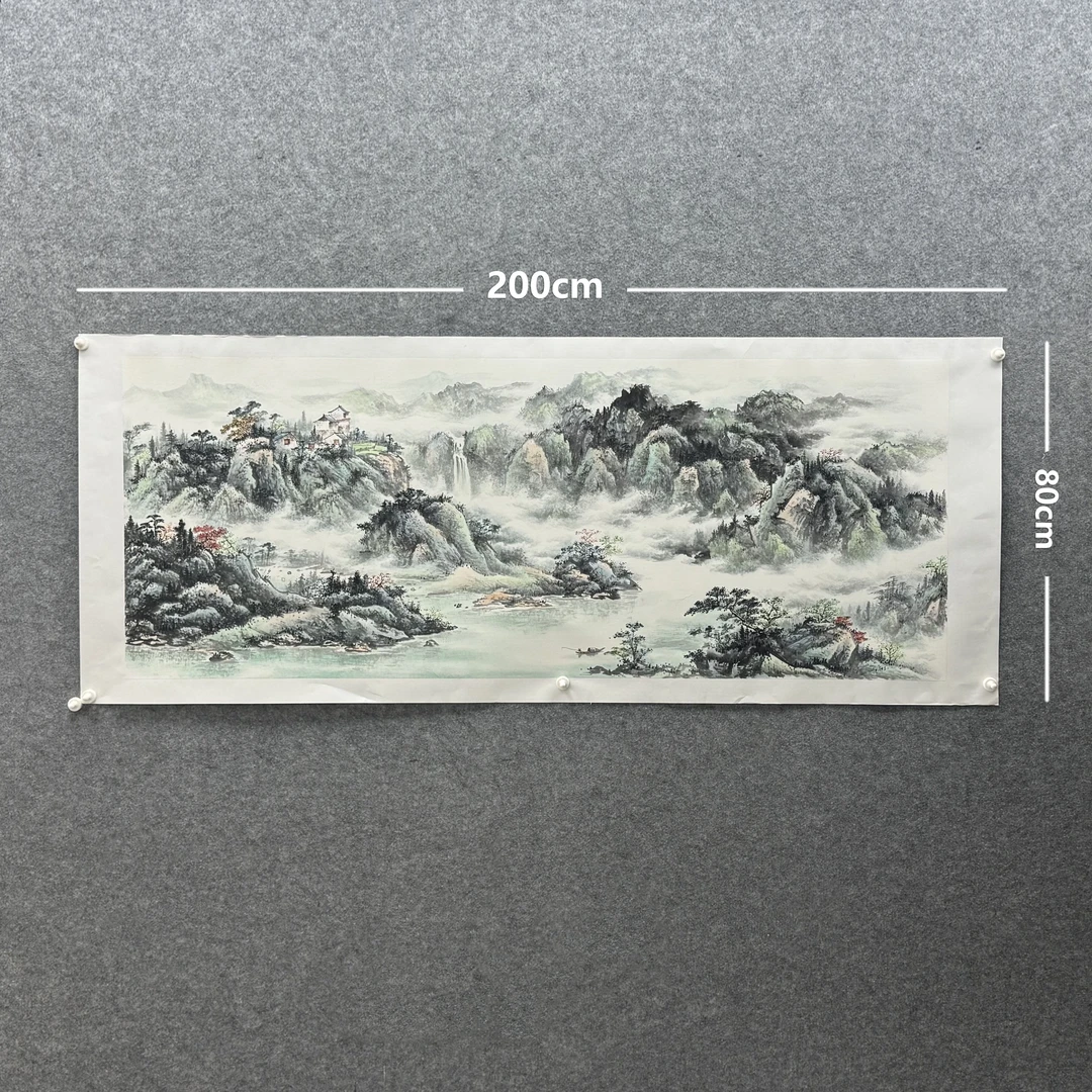 【山水画】张恒禄200*80cm手绘礼盒作品（5）云隐仙山
