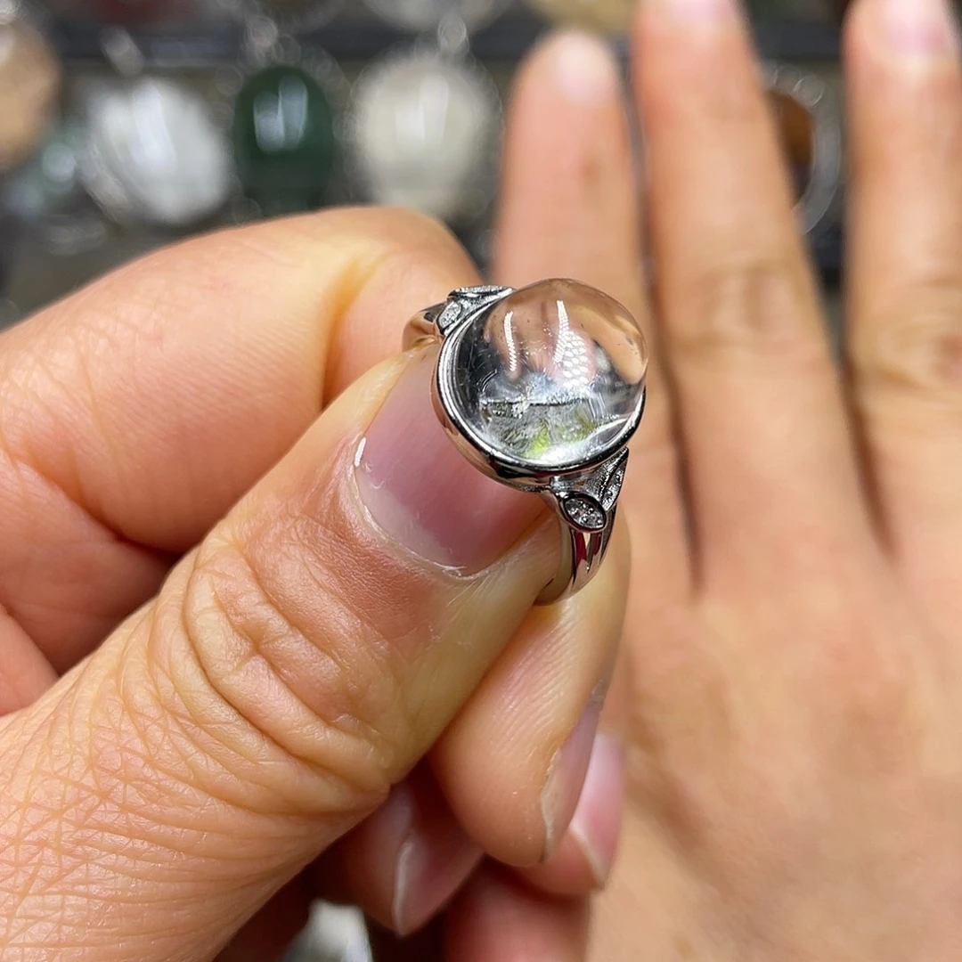 【闪购商品】水晶珠宝半成品银S925镶嵌戒指