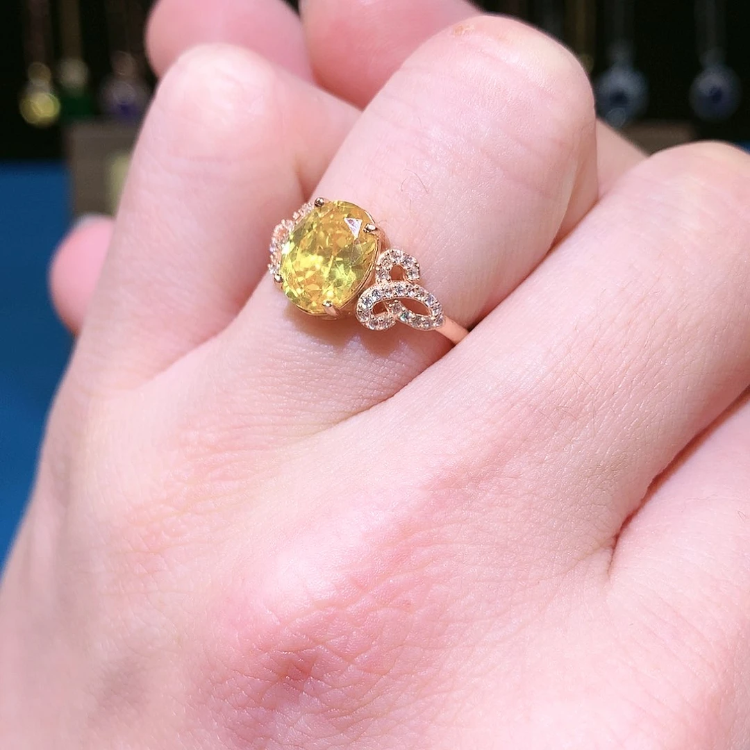 黄晶戒指银S925镶嵌222222222