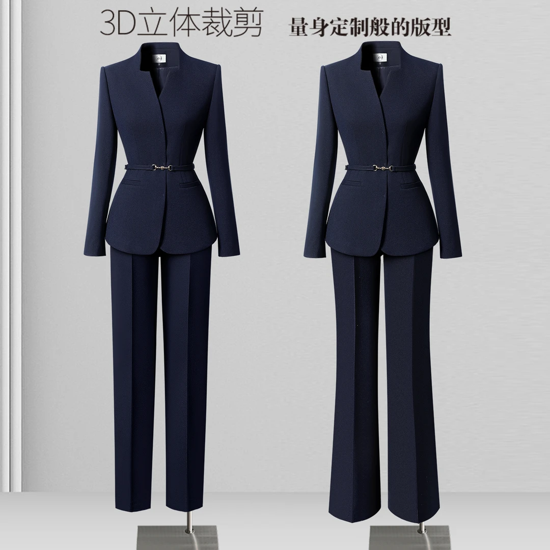 职业西装套装女2025年秋新款通勤气质干练汽车销售珠宝店长工作服