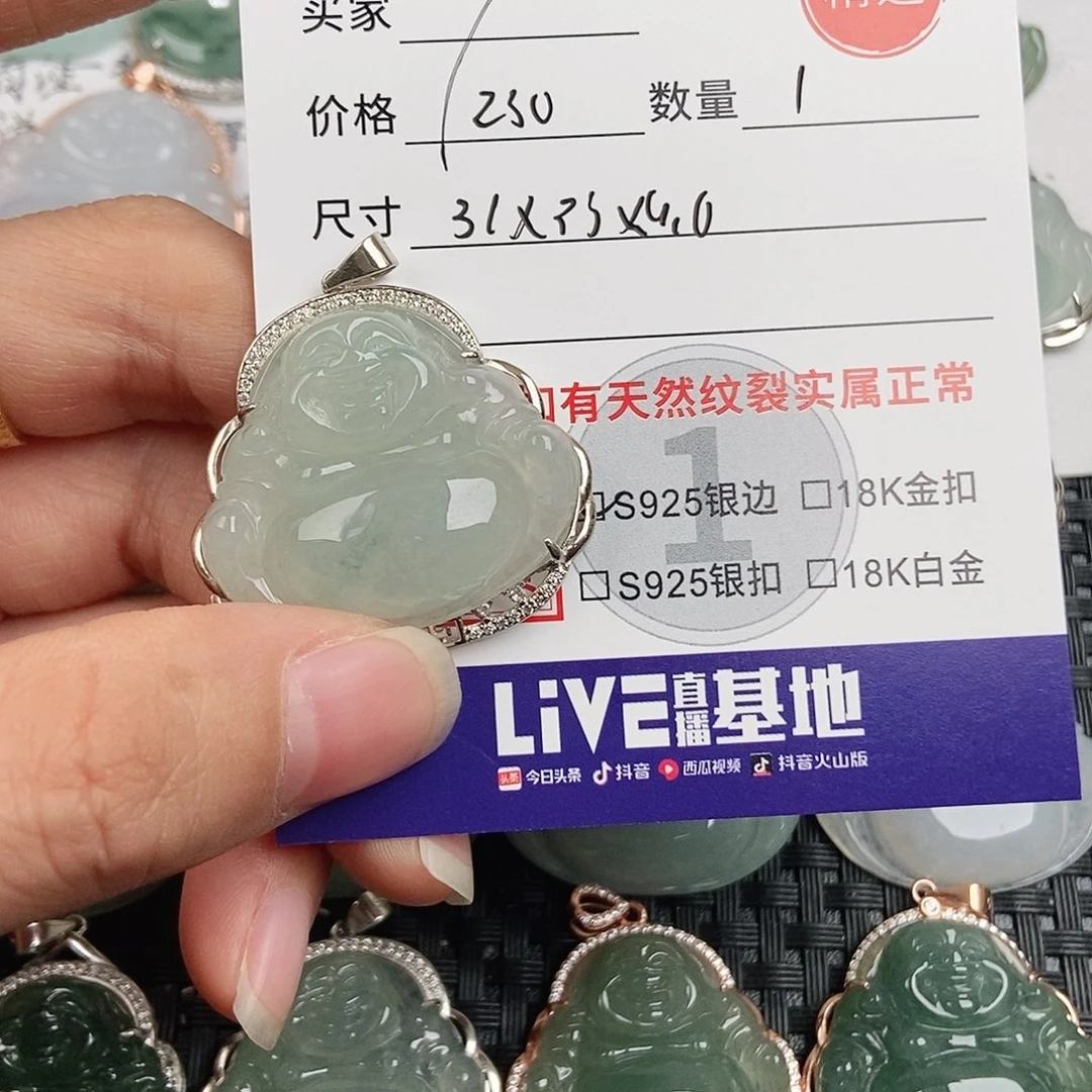 翡翠银S925镶嵌颈饰