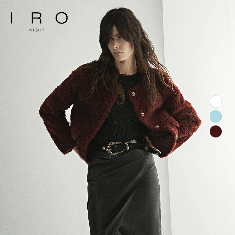 【流光风】IRO Night 小香风外套蓝粒绒软糯女甜美可爱冬季款