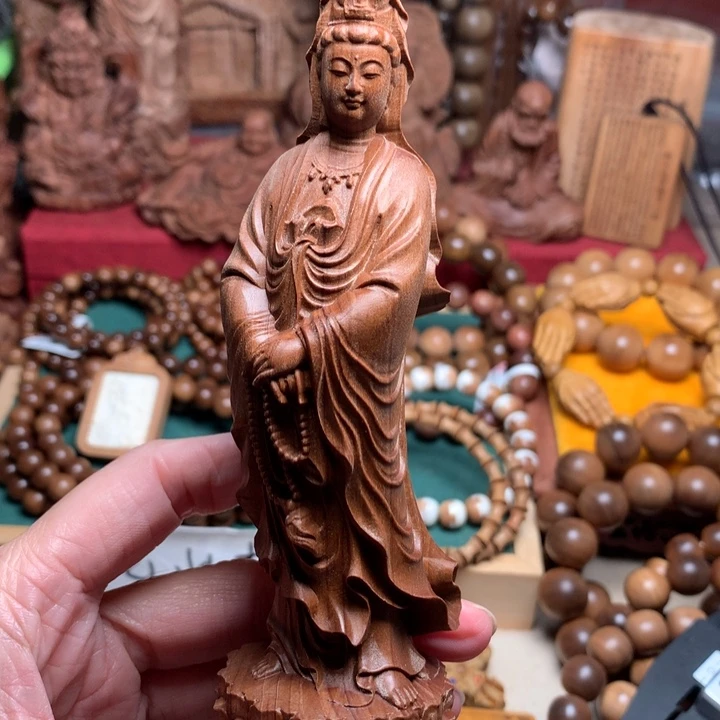 檀香木把件老山檀观音