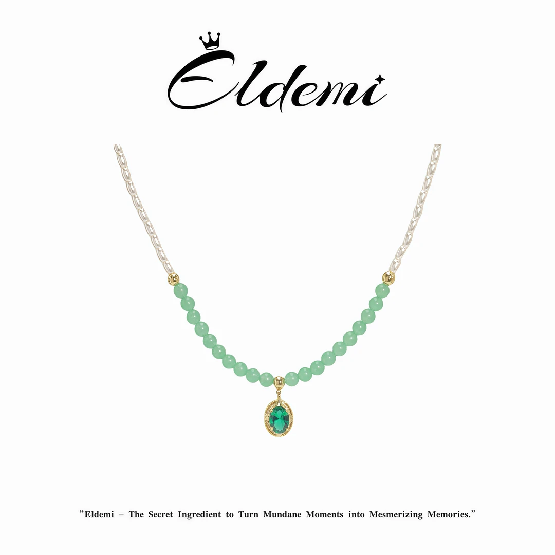 小众高级感碧彩流云满颗彩锆吊坠双拼项链B0304