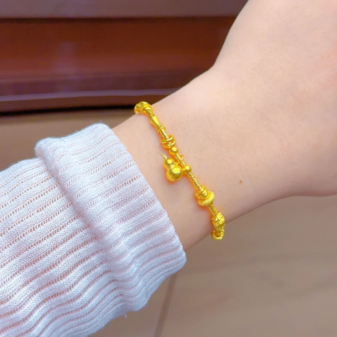 黄金足金999 古法葫芦手链