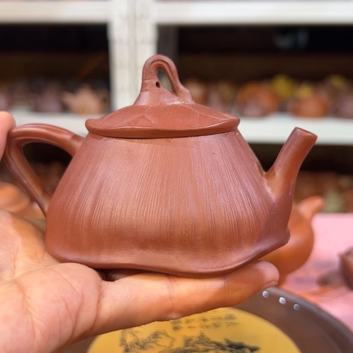 茶壶紫砂荷叶壶160cc