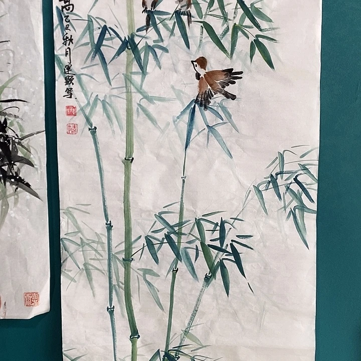 国画三尺手绘花鸟