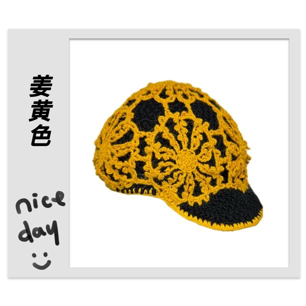 美雅家原创纯手工钩织双层里外多戴秋冬棒球帽包头帽百搭时尚保暖