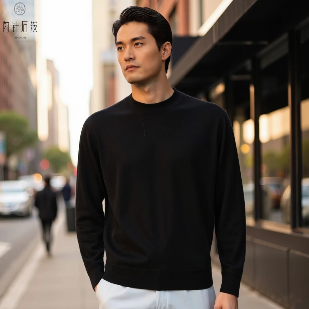 【可机洗】100%纯羊绒衫男士半高领长袖秋冬季保暖百搭打底商务男装