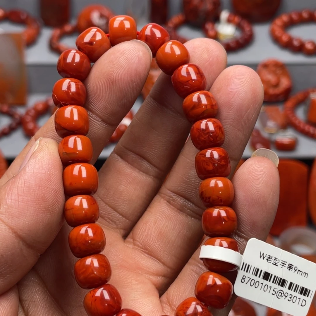 南红玛瑙未镶嵌珠宝奇石单圈9