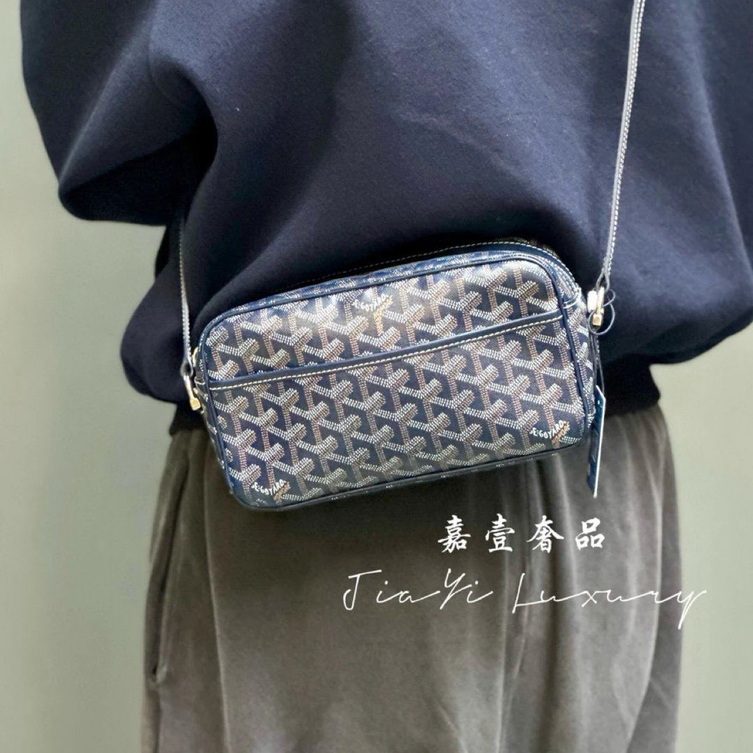 99新 Goyard 7336 Cap-Vert相机包 单肩包斜挎包 小号 蓝色