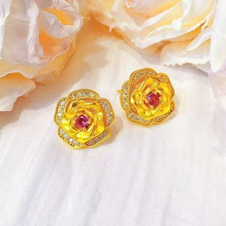 耳饰 【爵士明珠】玫焰耳钉 0035 多样性发货